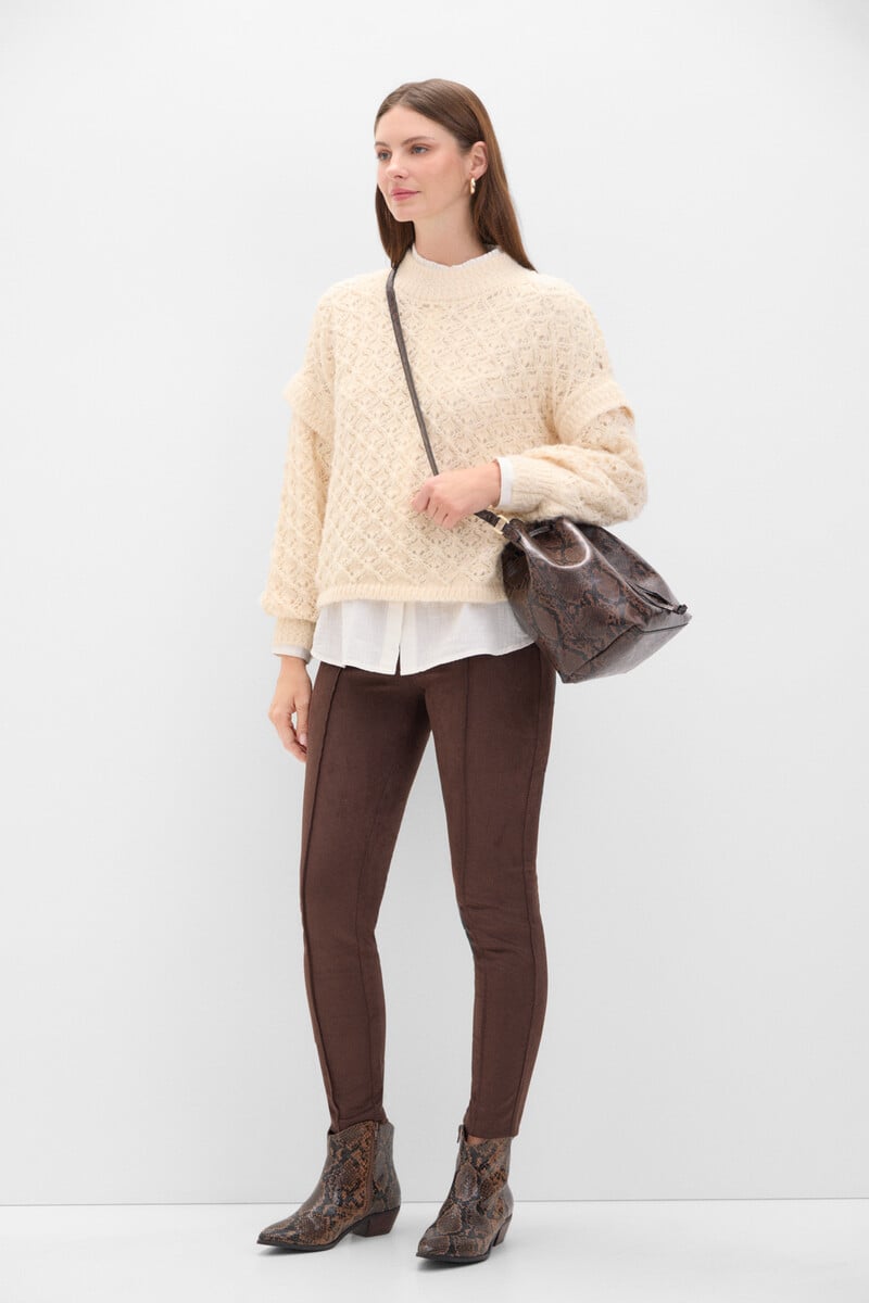 Cortefiel Legging de efecto ante