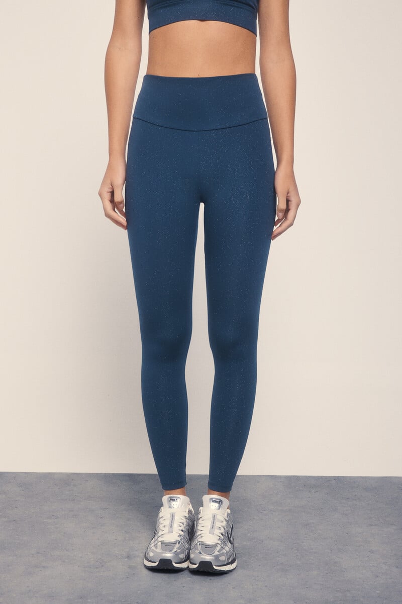 Cortefiel Leggings 4D STRETCH Brillo Azul