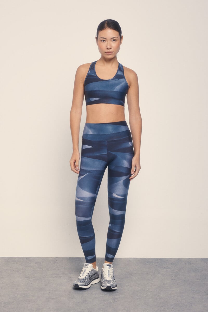 Cortefiel Leggings 4D STRETCH Estampado Azul