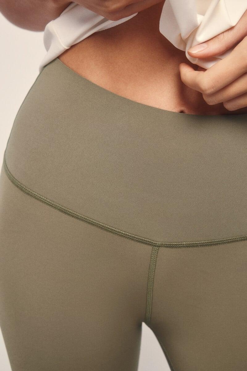 Cortefiel Leggings COMPRESSIVE Caqui Logo