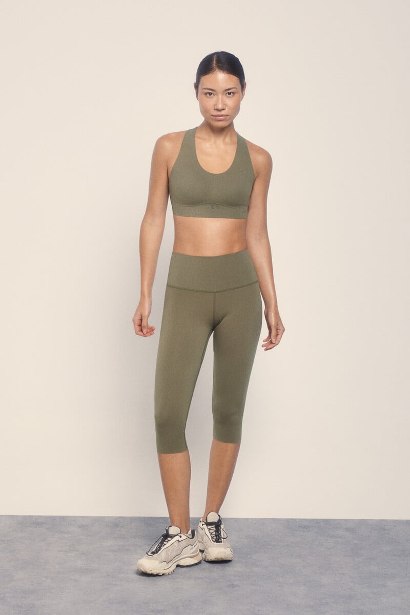 Cortefiel Leggings COMPRESSIVE Pirata Caqui