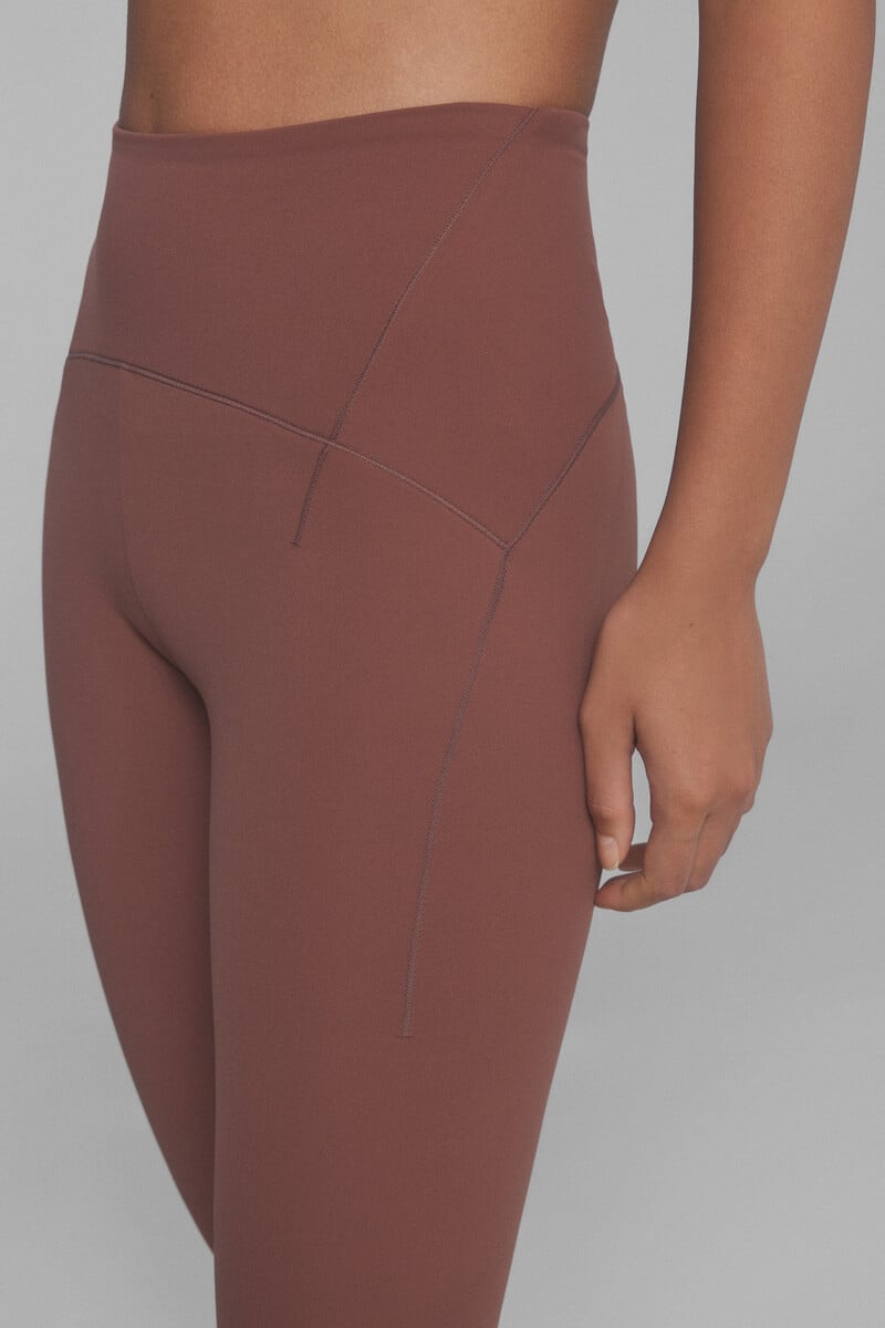 Cortefiel Leggings SOFT MOVE Crop Marrón