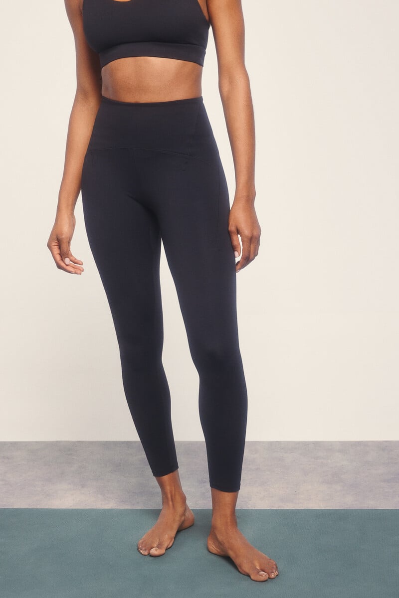 Cortefiel Leggings SOFT MOVE Crop Negro