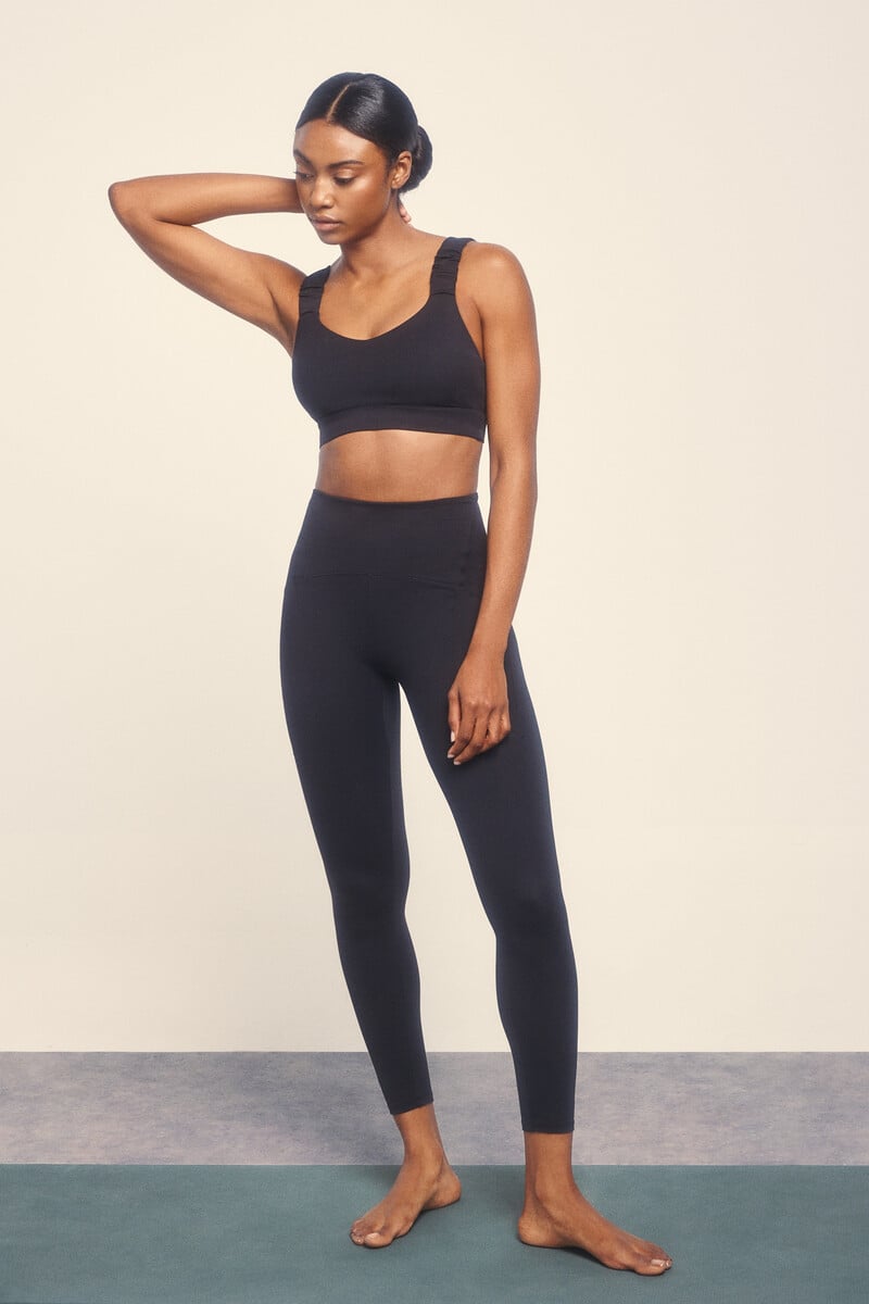 Cortefiel Leggings SOFT MOVE Crop Negro