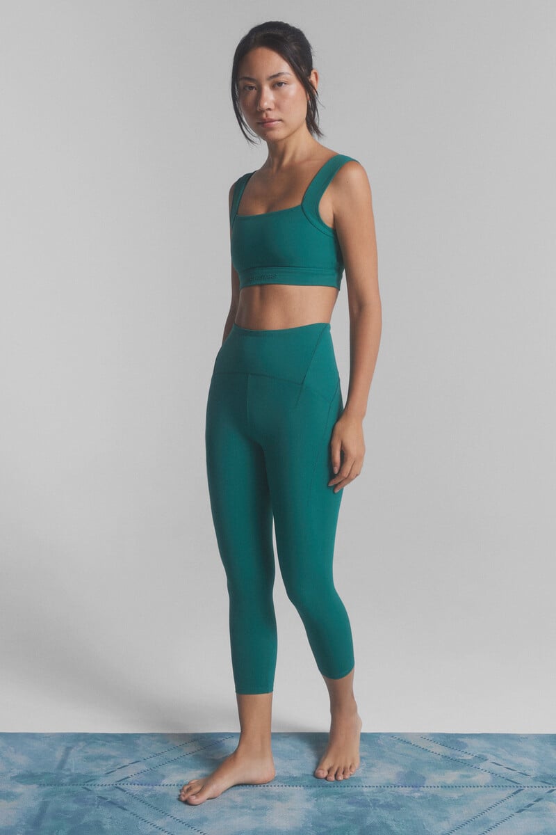 Cortefiel Leggings SOFT MOVE crop verde