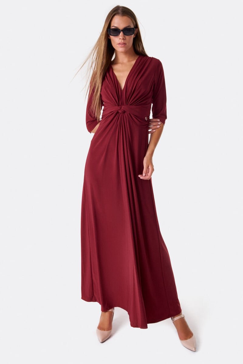 Cortefiel Maxi vestido con nudo