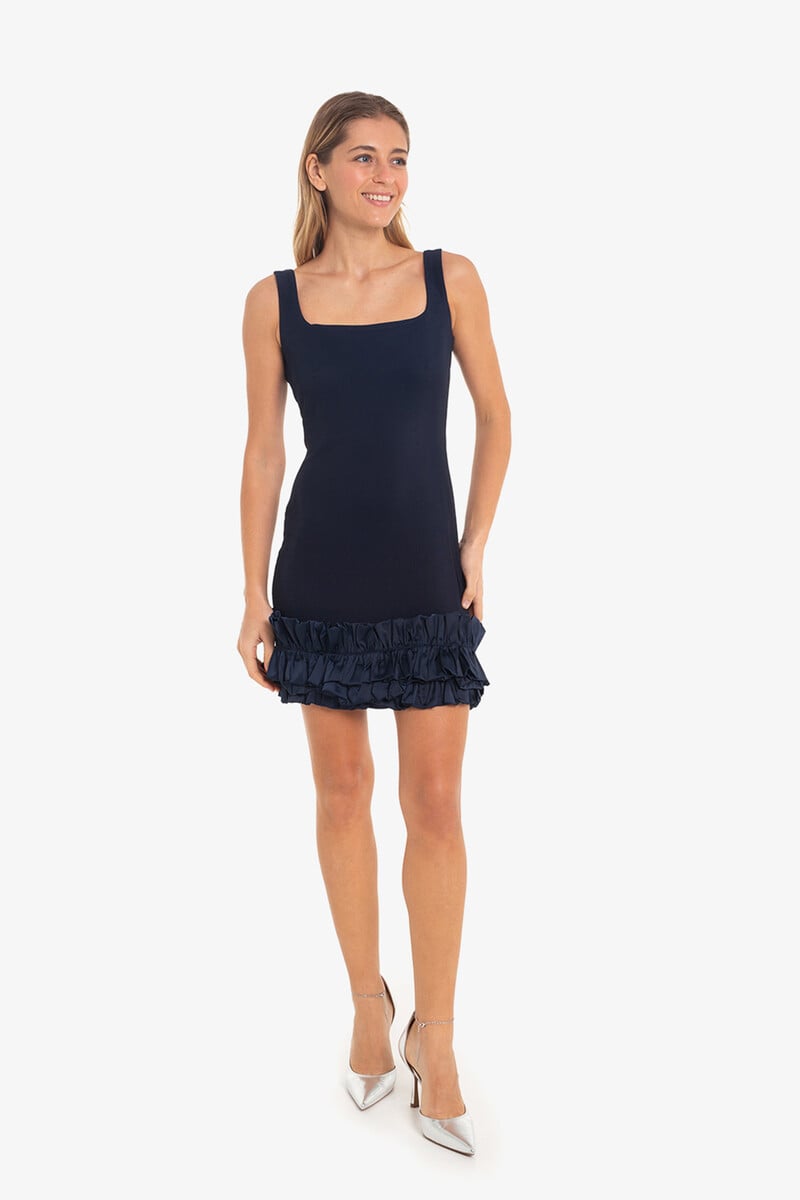 Cortefiel Mini Vestido Volante Punto