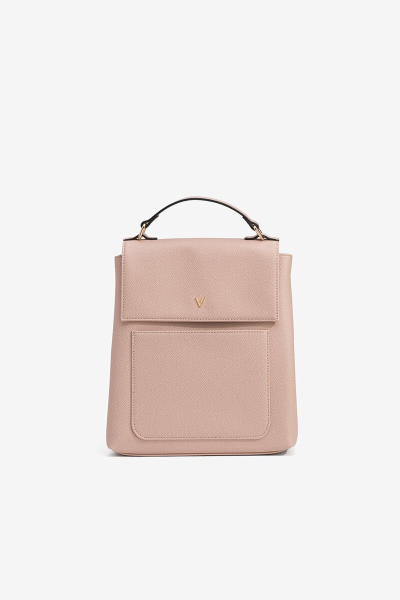 Cortefiel Mochila de piel sintética con solapa