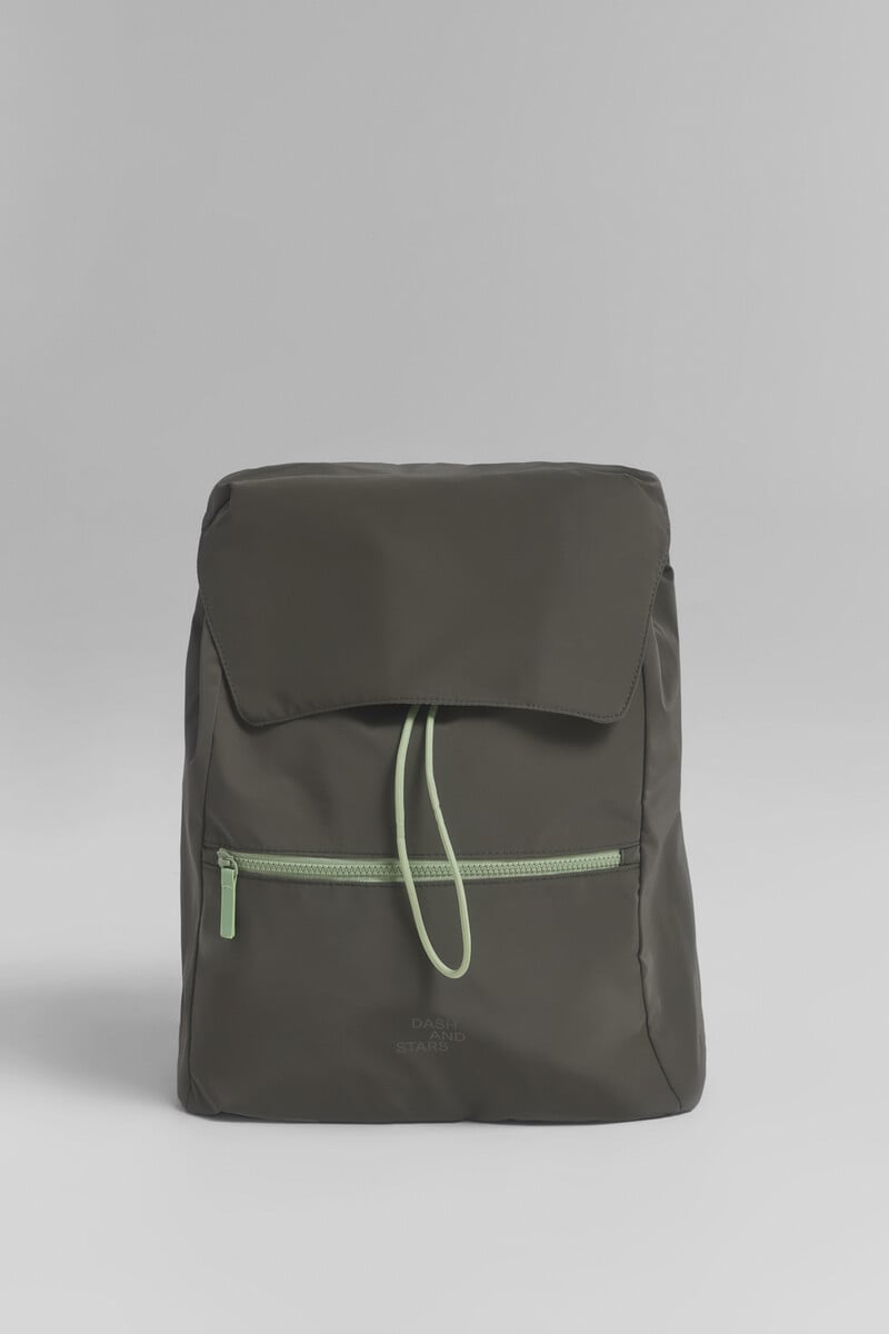 Cortefiel Mochila Tejido Técnico Kaki