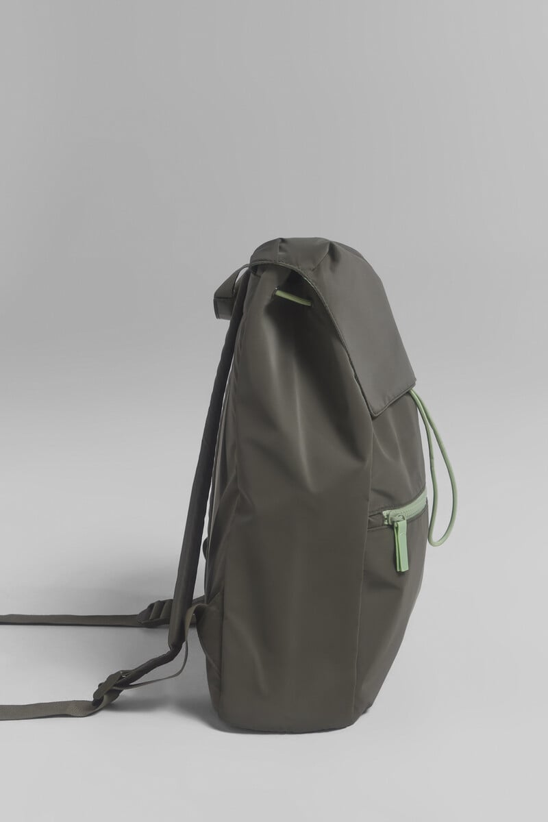 Cortefiel Mochila Tejido Técnico Kaki