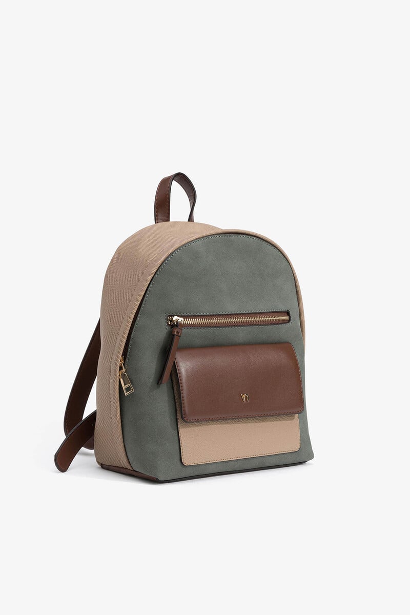 Cortefiel Mochila Tricolor Texturizada