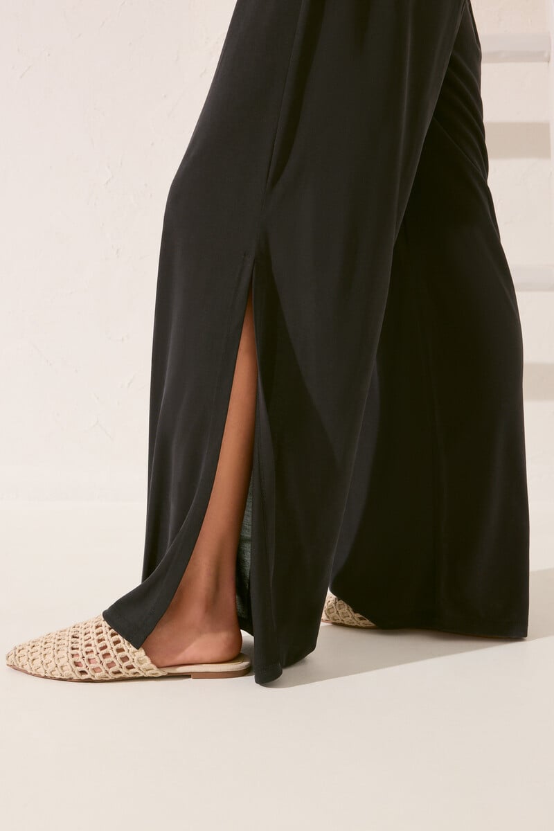 Cortefiel Mono Largo Negro Cintura Elástica