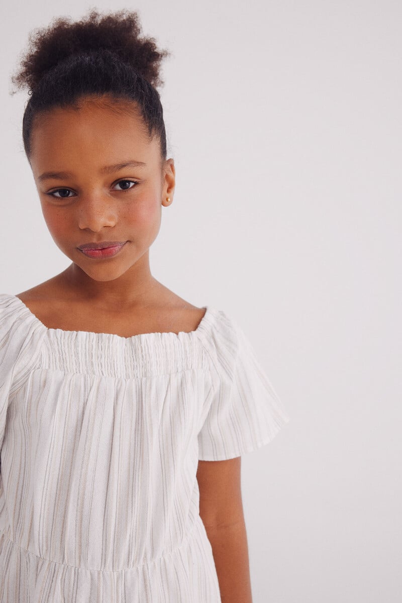 Cortefiel Mono Lino Rayas Niña