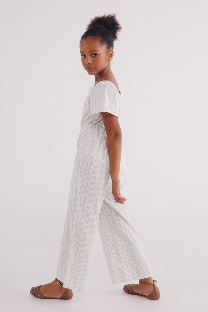 Cortefiel Mono Lino Rayas Niña