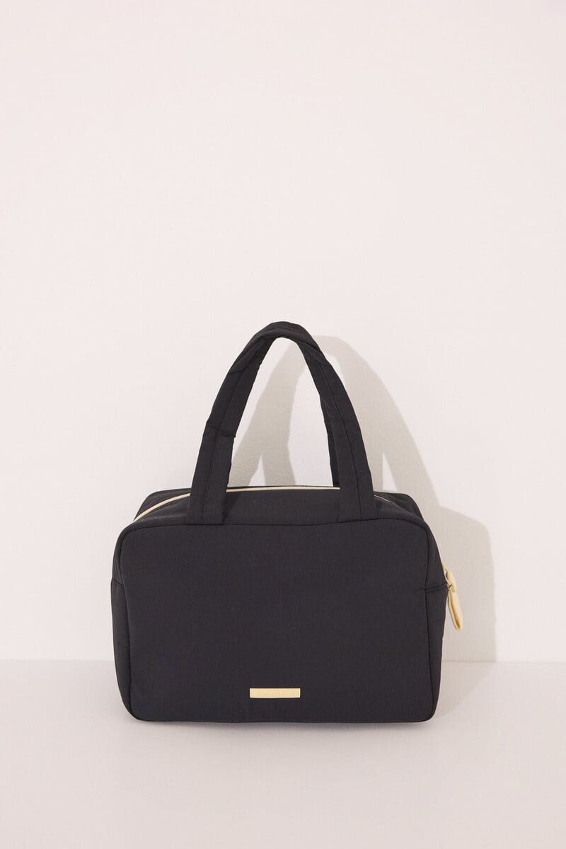 Cortefiel Neceser Grande Snoopy Nylon Negro