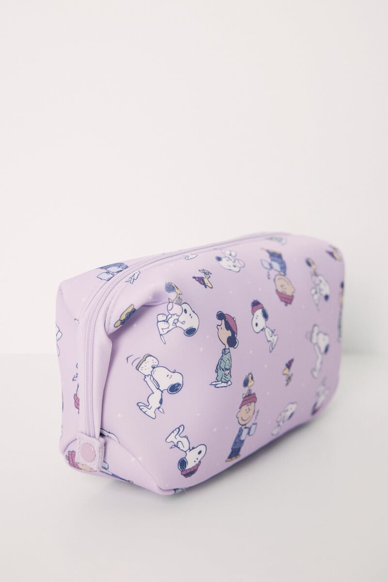 Cortefiel Neceser Mediano Neopreno Lila Snoopy