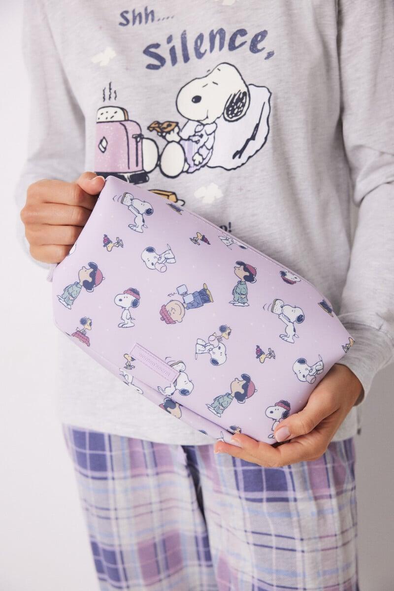 Cortefiel Neceser Mediano Neopreno Lila Snoopy