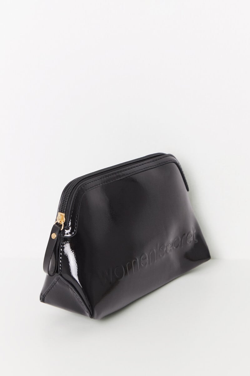 Cortefiel Neceser Pequeño Charol Negro