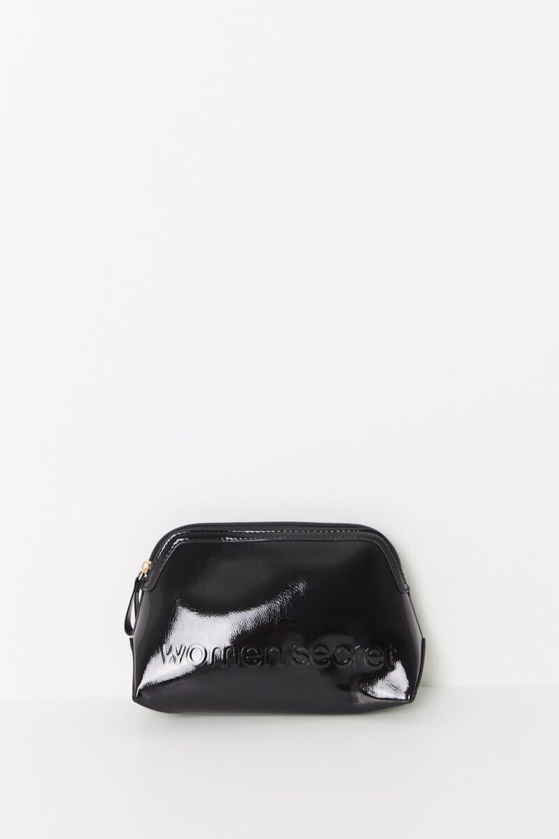 Cortefiel Neceser Pequeño Charol Negro