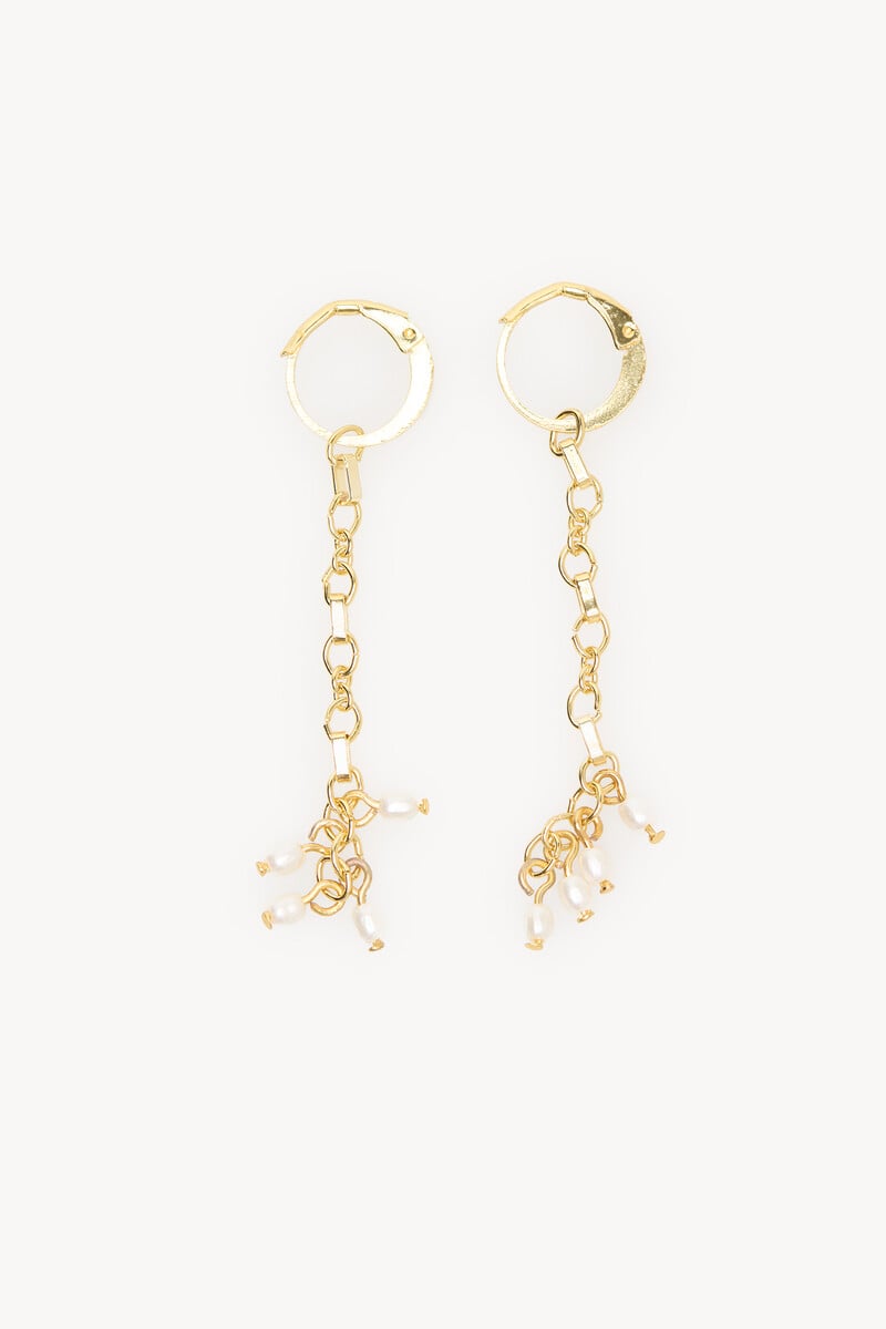 Cortefiel Nerea. Pendientes Largos Perlas