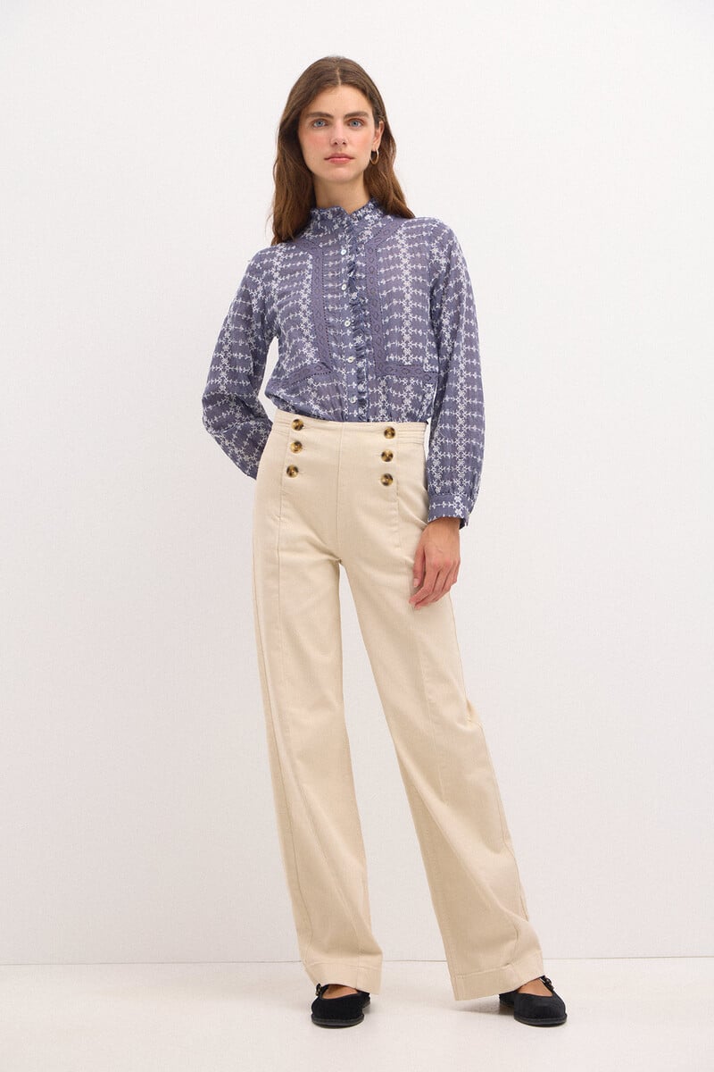 Cortefiel Olivia. Jeans Amplios Con Botones