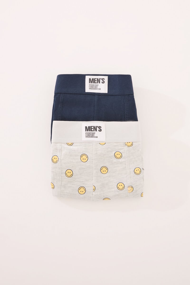 Cortefiel Pack 2 calzoncillos bóxer algodón Smiley