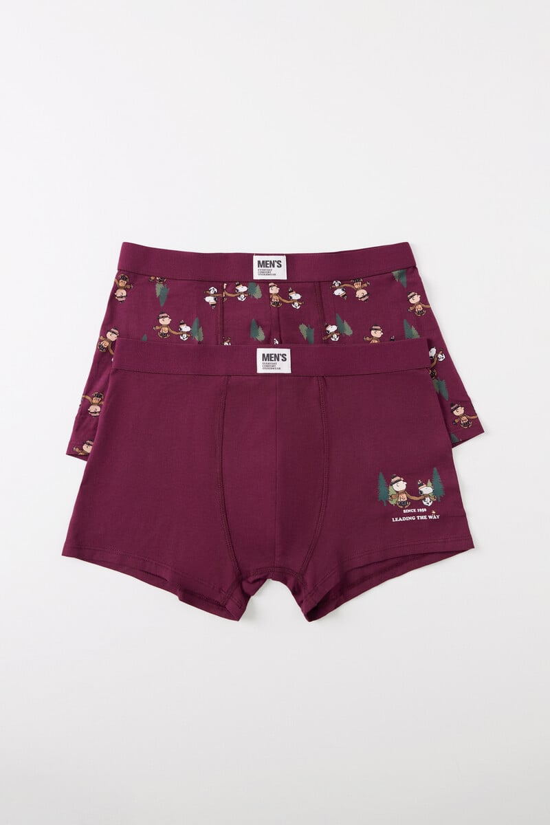 Cortefiel Pack 2 Calzoncillos Bóxer Algodón Snoopy