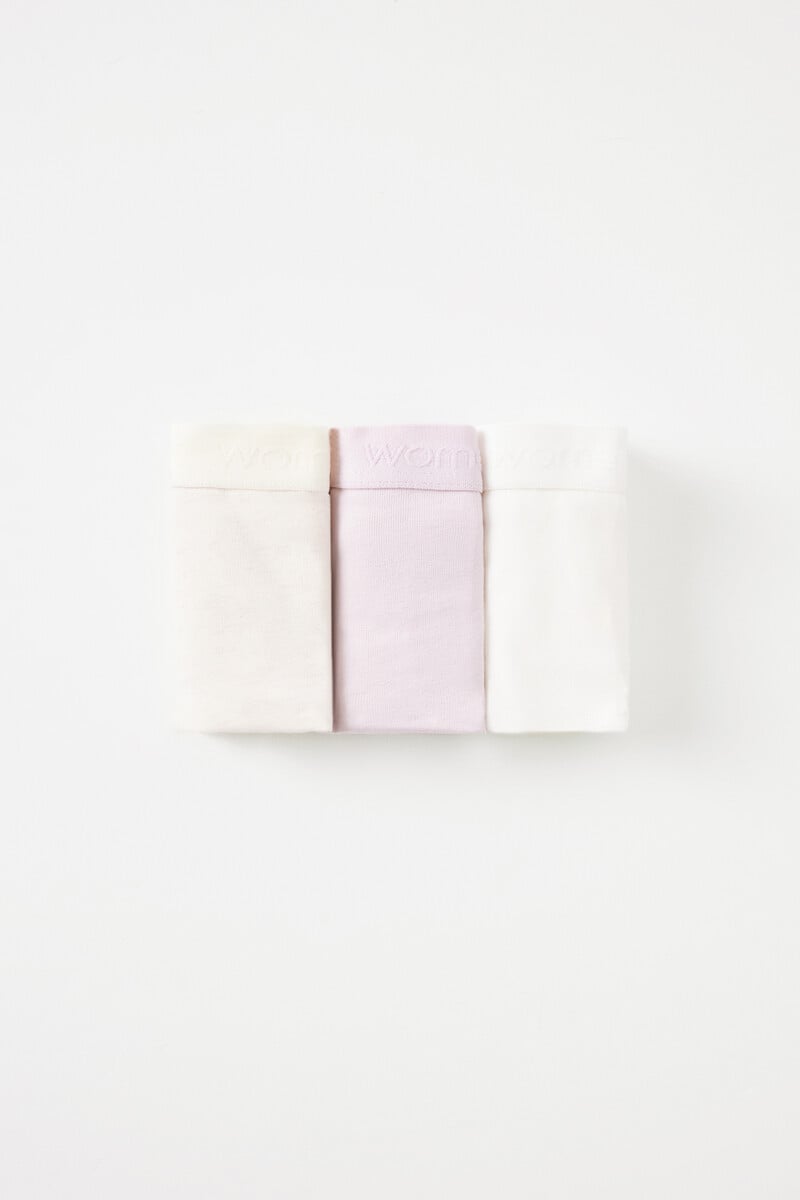 Cortefiel Pack 3 Bragas Anchas Algodón Logo