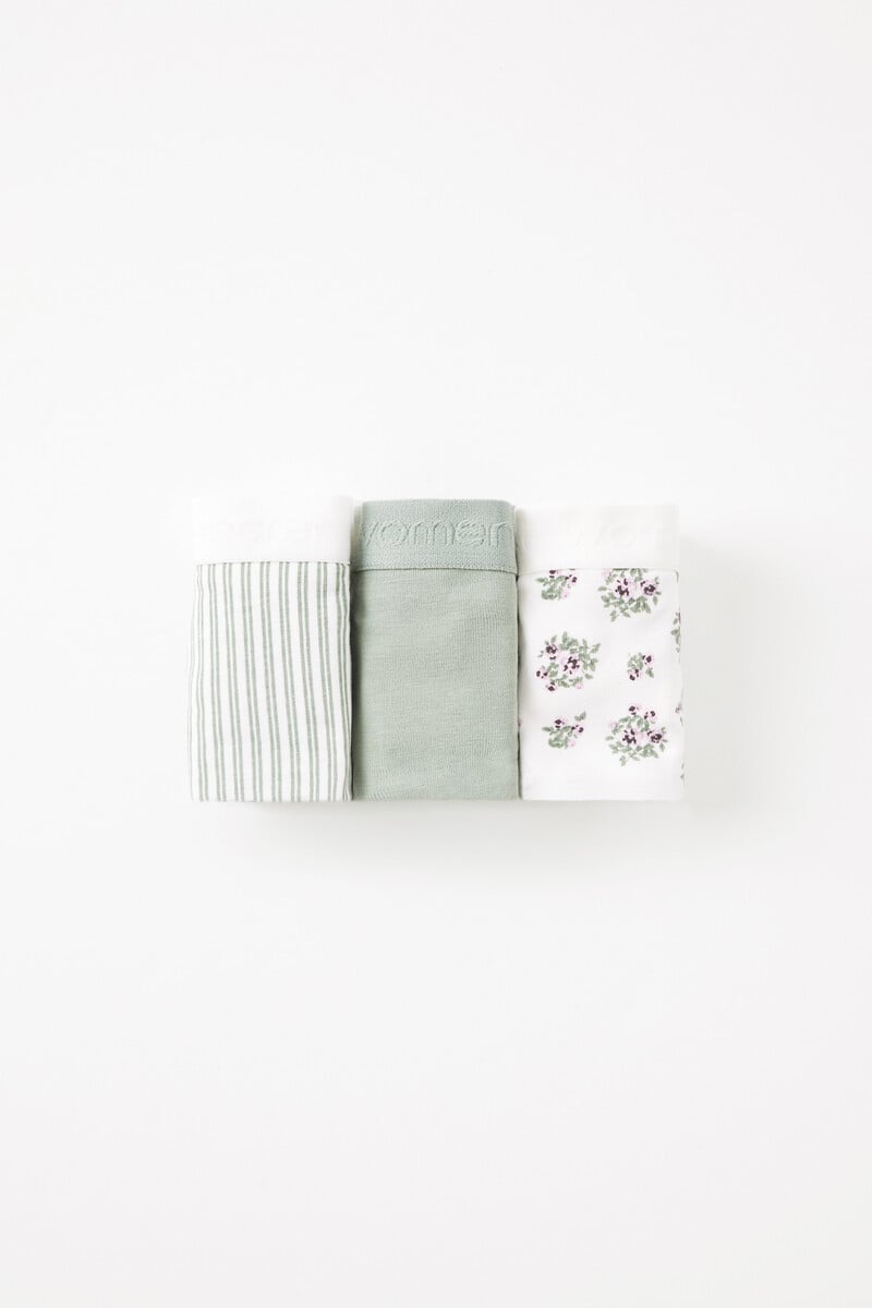 Cortefiel Pack 3 Bragas Anchas Algodón Logo