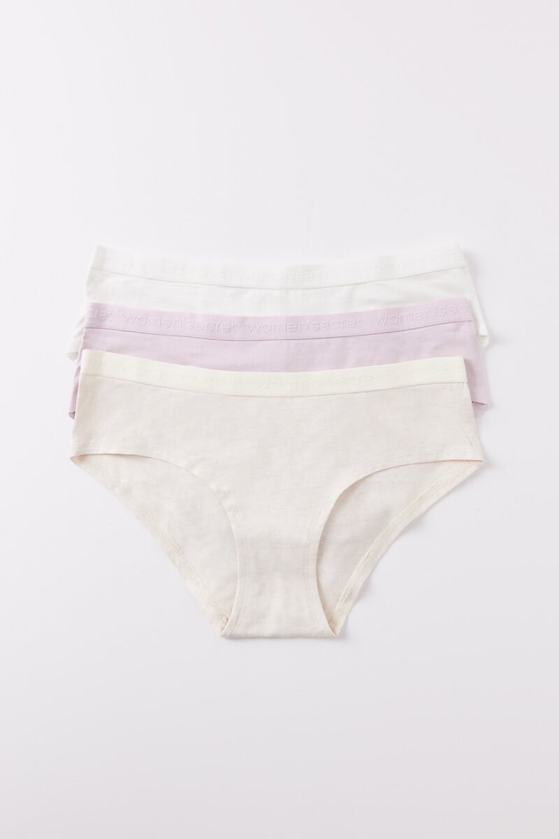 Cortefiel Pack 3 Bragas Anchas Algodón Logo