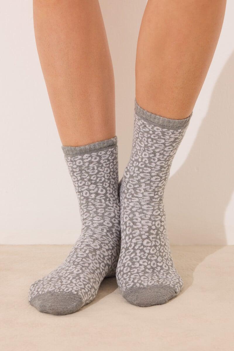 Cortefiel Pack 3 Calcetines Altos Animal Print