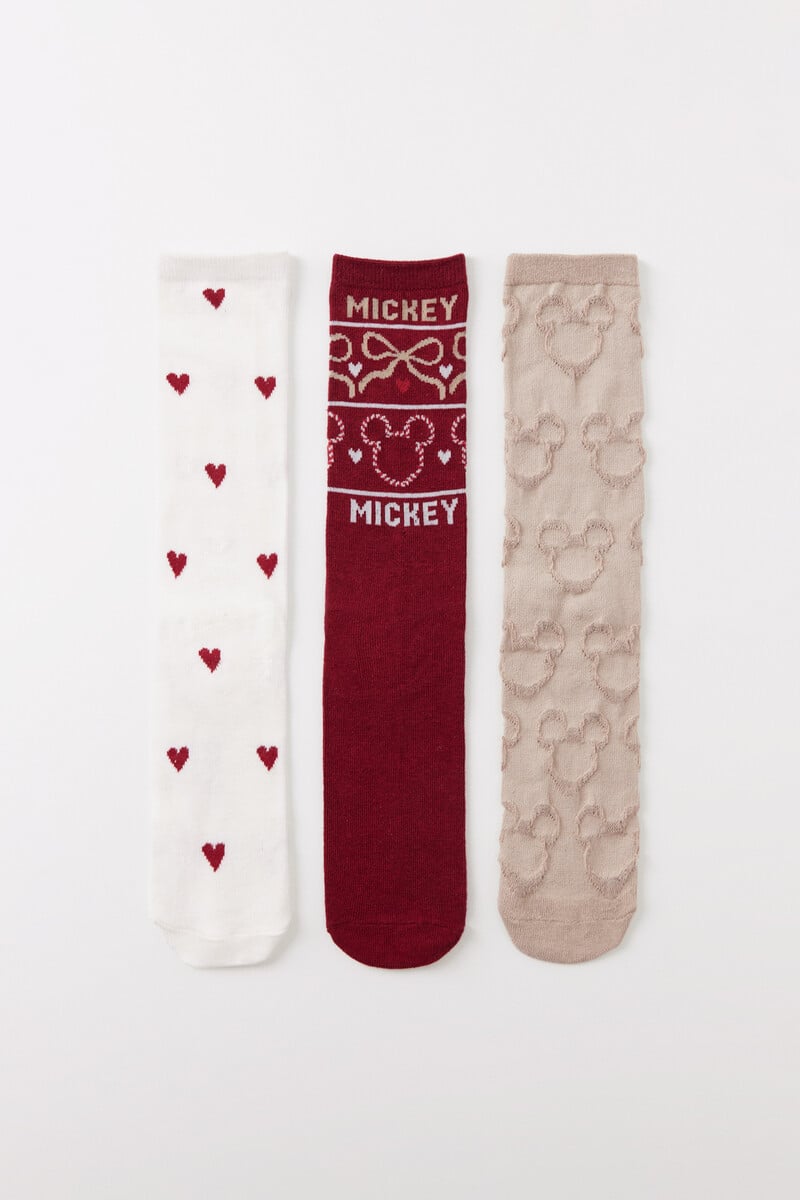 Cortefiel Pack 3 calcetines altos Mickey Mouse