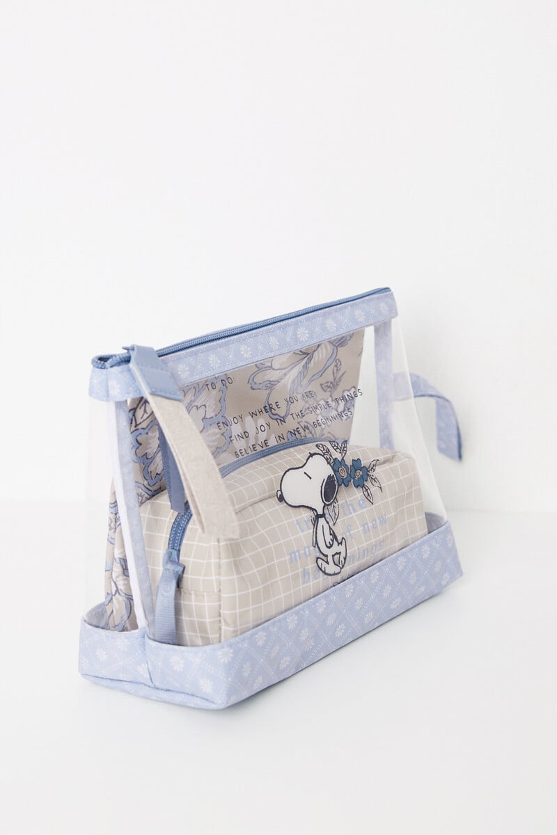 Cortefiel Pack 3 Neceseres Snoopy