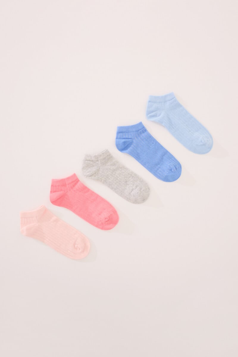Cortefiel Pack 5 calcetines cortos colores pastel
