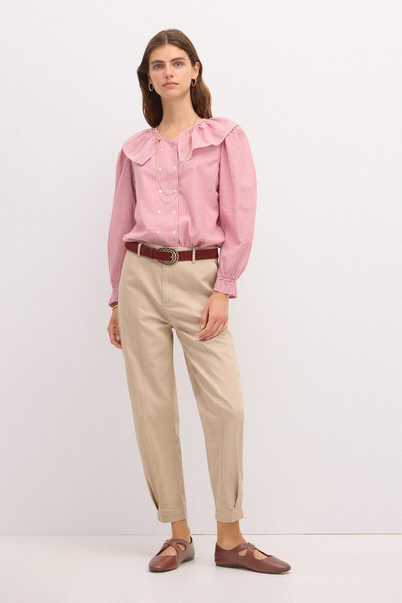 Cortefiel Paloma. Pantalón de algodón con pinzas