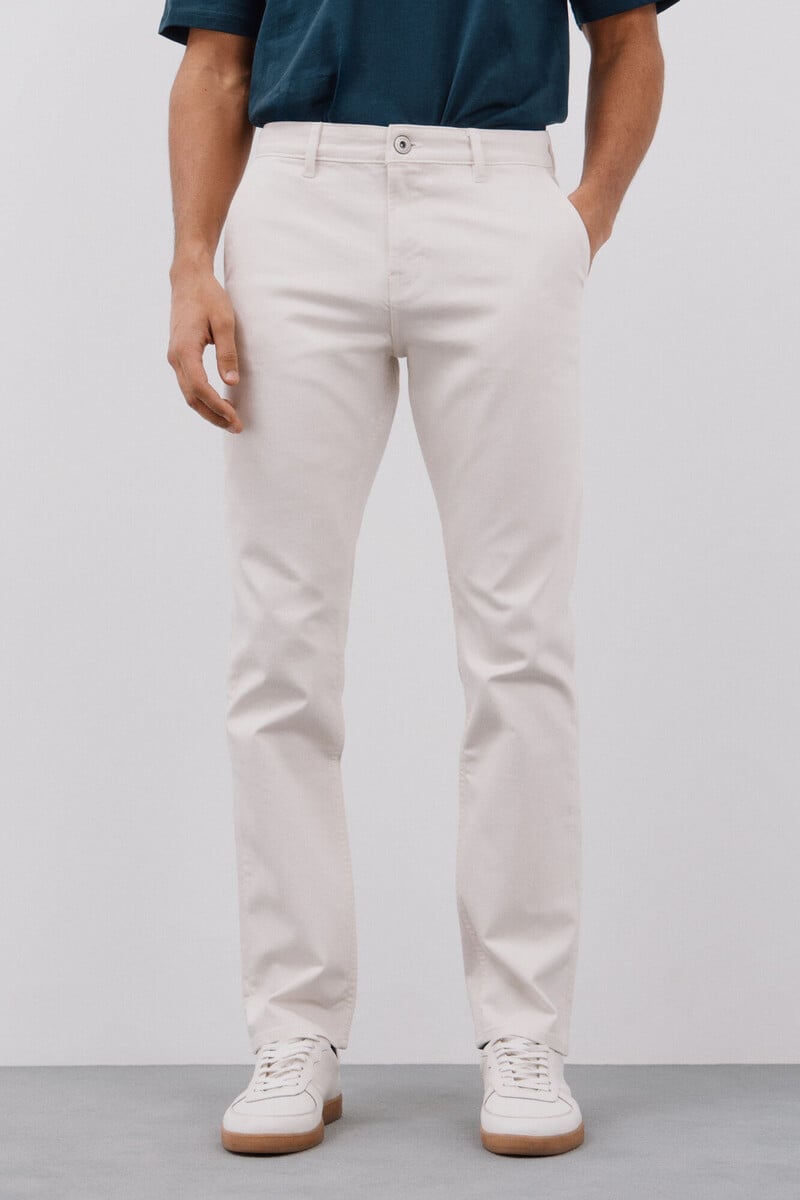 Cortefiel Pantalón 5 Bolsillos Color Regular Fit