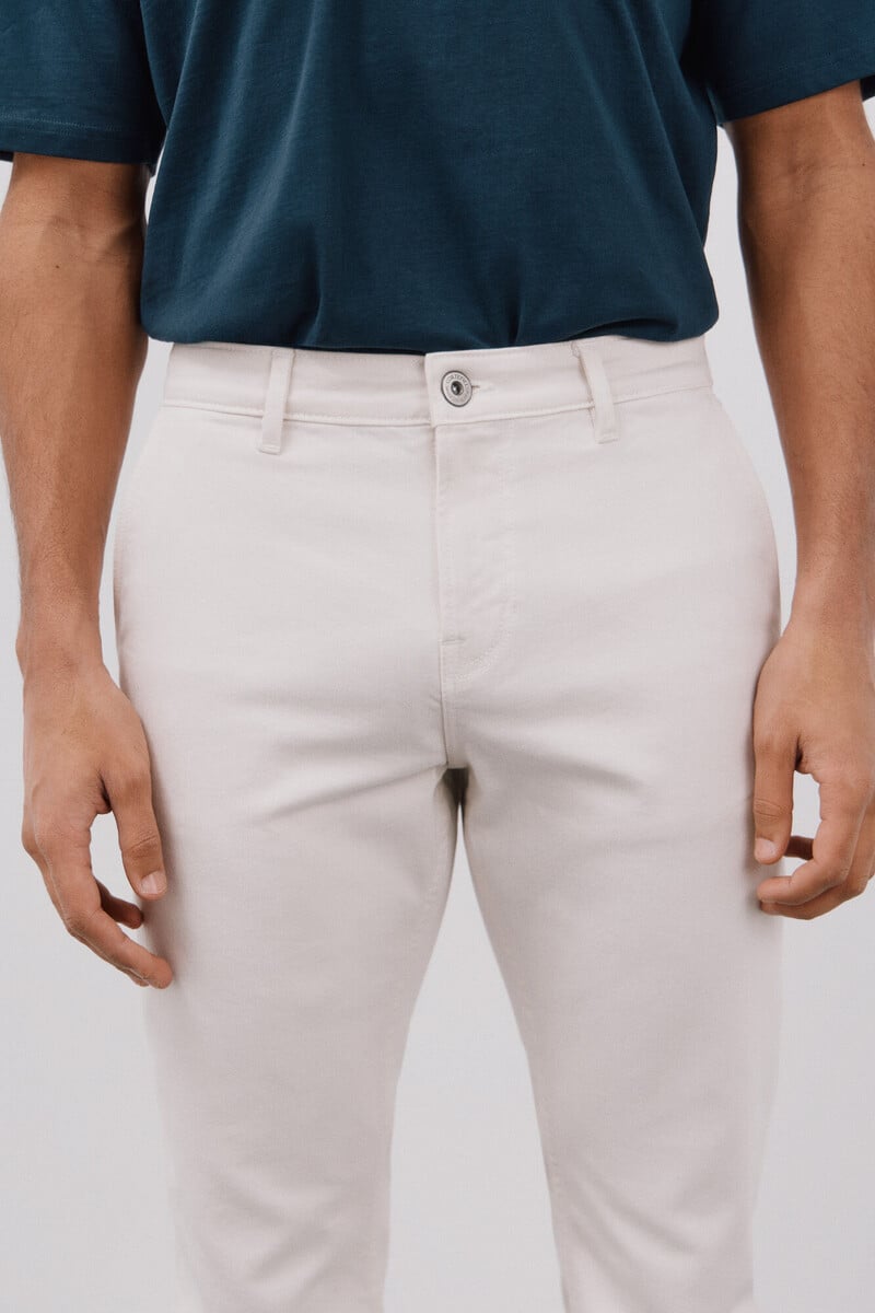 Cortefiel Pantalón 5 Bolsillos Color Regular Fit