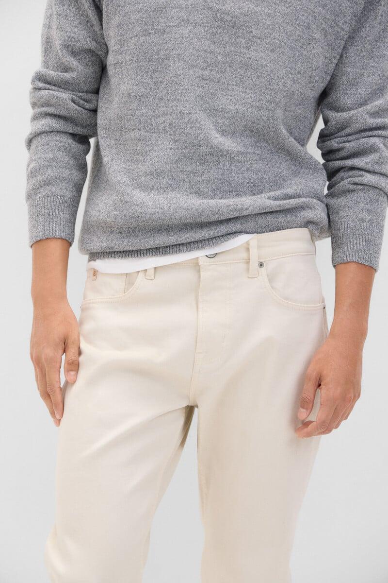 Cortefiel Pantalón 5 Bolsillos Color Regular Fit