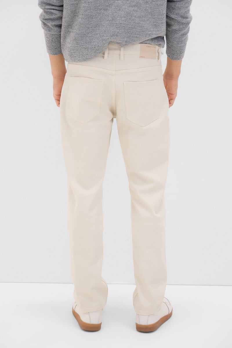 Cortefiel Pantalón 5 Bolsillos Color Regular Fit