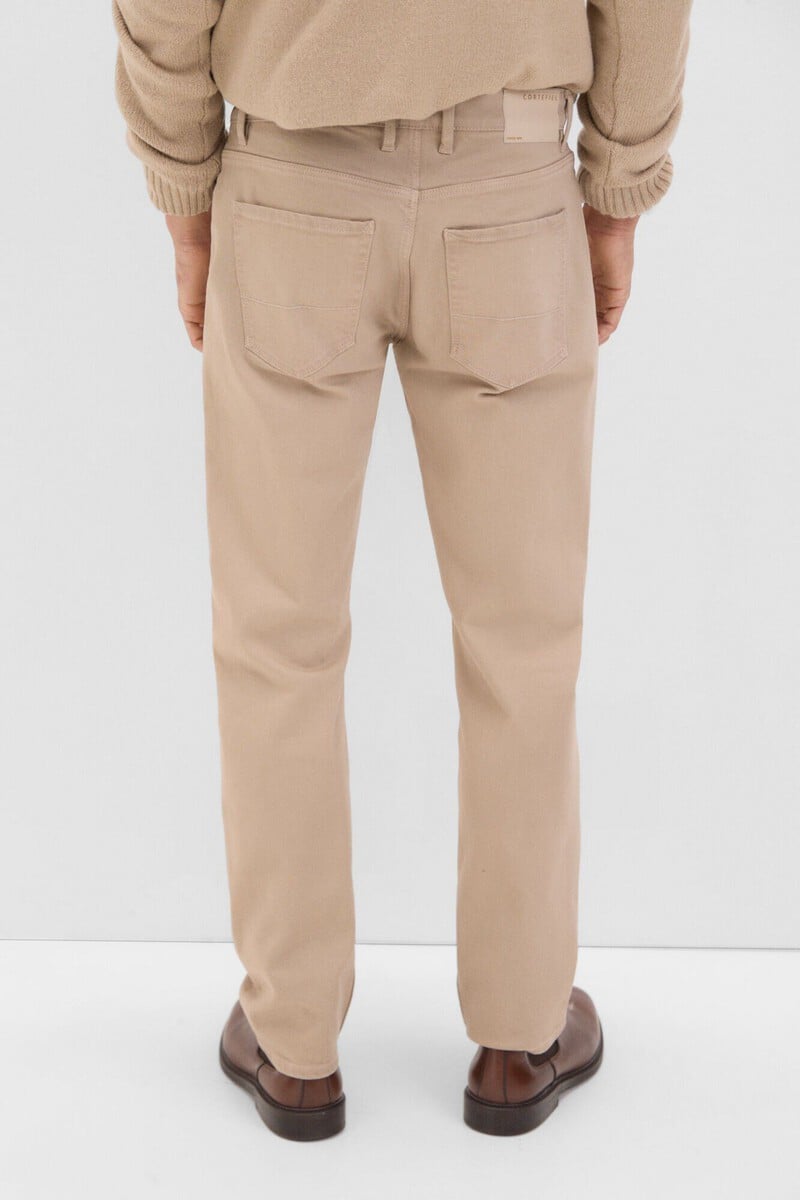 Cortefiel Pantalón 5 Bolsillos Color Regular Fit
