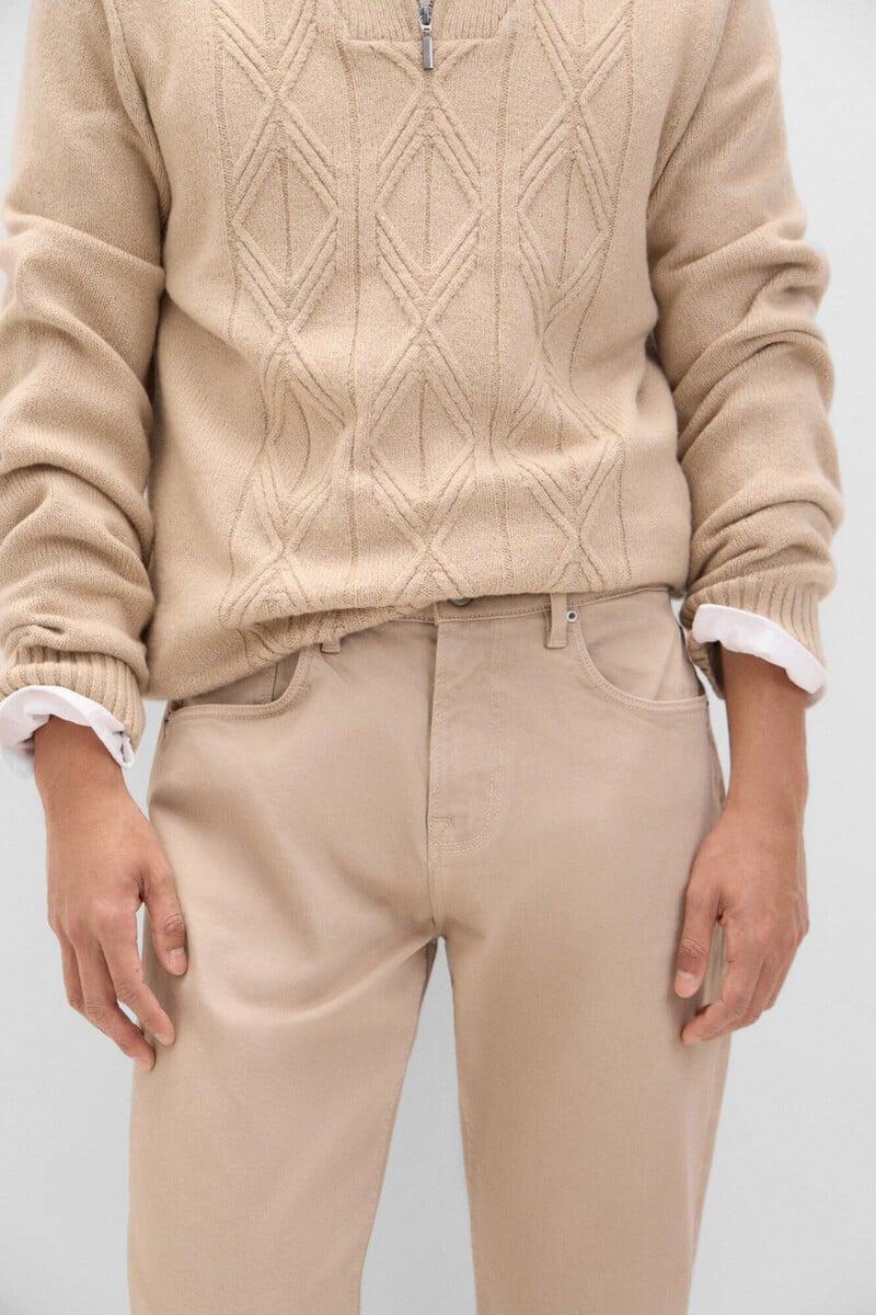 Cortefiel Pantalón 5 Bolsillos Color Regular Fit