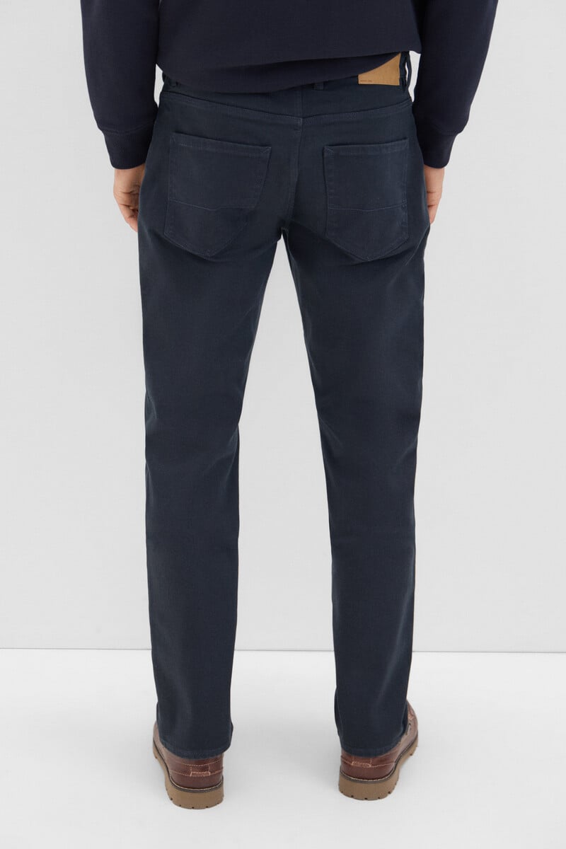 Cortefiel Pantalón 5 Bolsillos Color Regular Fit