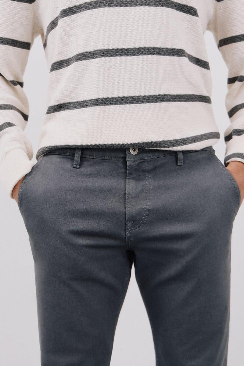 Cortefiel Pantalón 5 Bolsillos Color Regular Fit