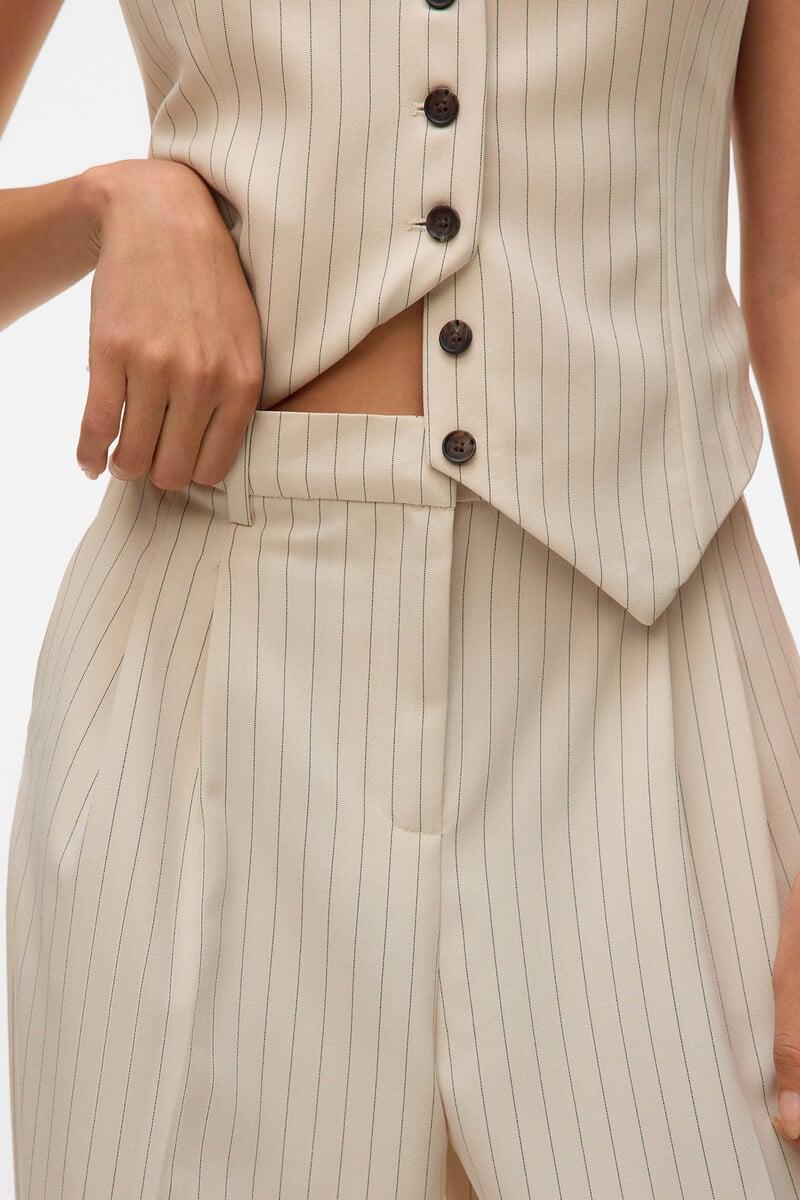 Cortefiel Pantalón Ancho De Rayas