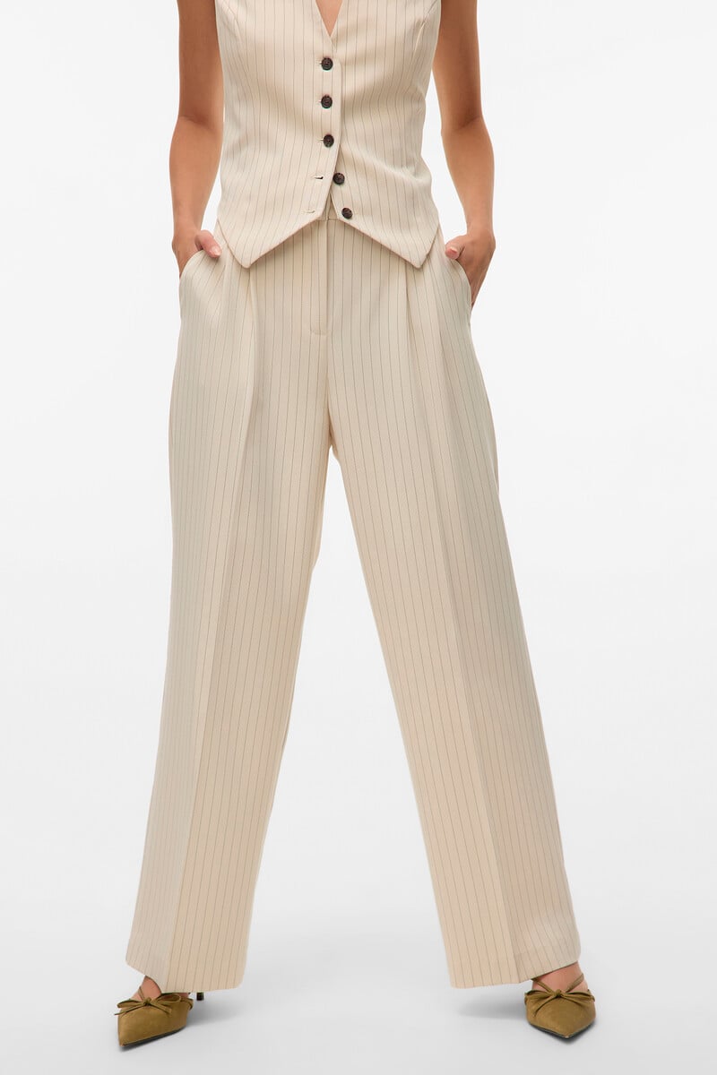 Cortefiel Pantalón Ancho De Rayas