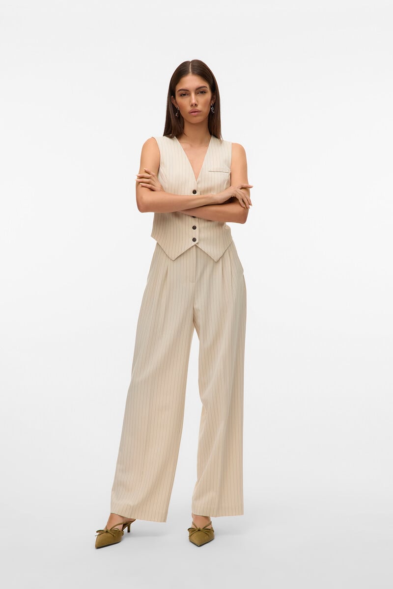 Cortefiel Pantalón ancho de rayas