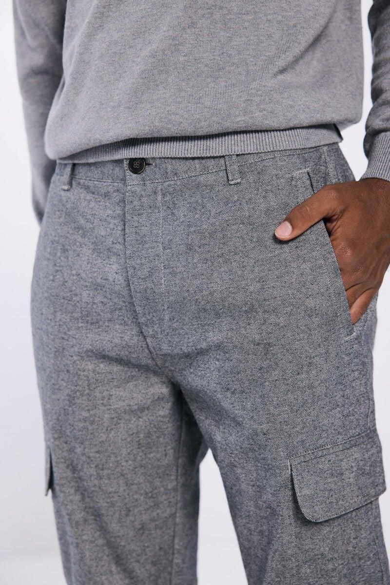 Cortefiel Pantalón Cargo Melange Comfort Slim Fit