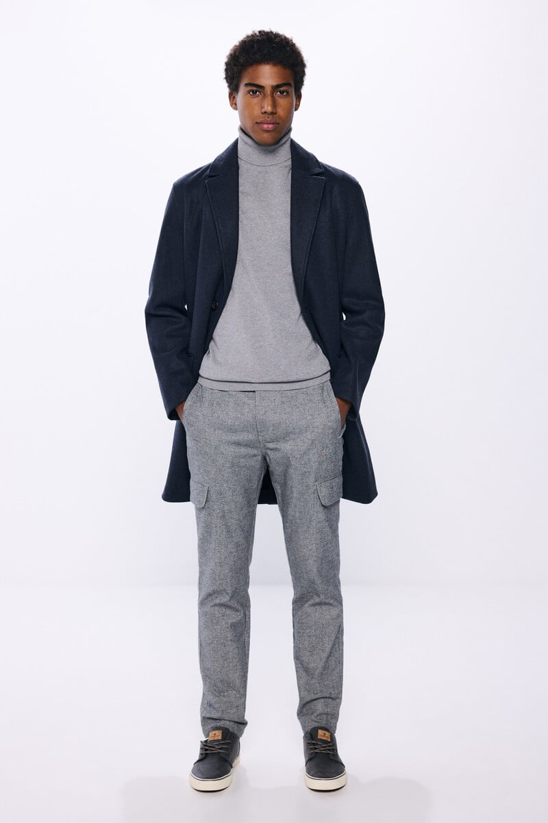 Cortefiel Pantalón cargo melange comfort slim fit