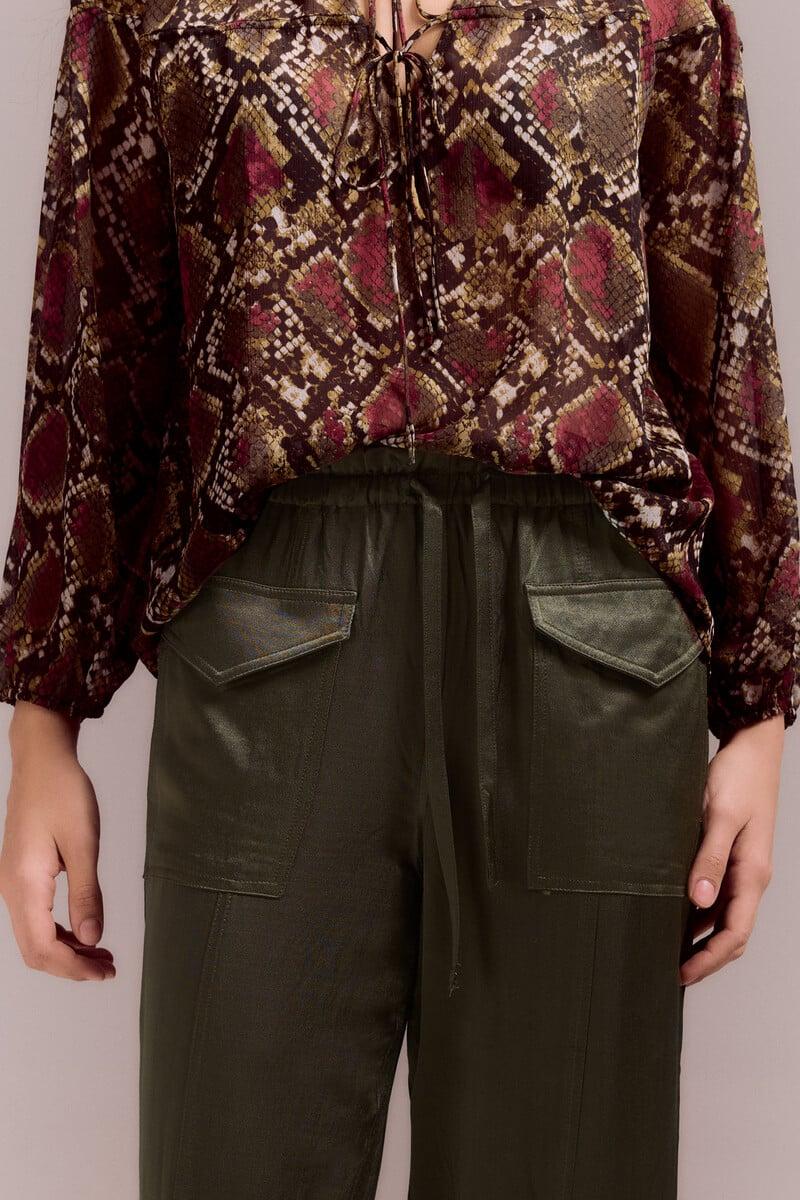 Cortefiel Pantalón Cargo Satinado