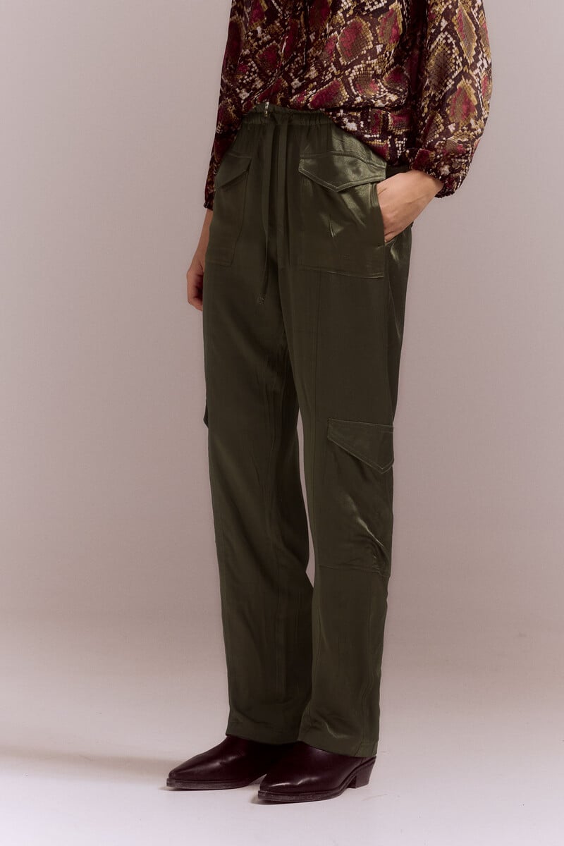 Cortefiel Pantalón Cargo Satinado